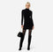 Abito Donna collo alto con accessorio Nero Elisabetta Franchi- Francavilla Moda